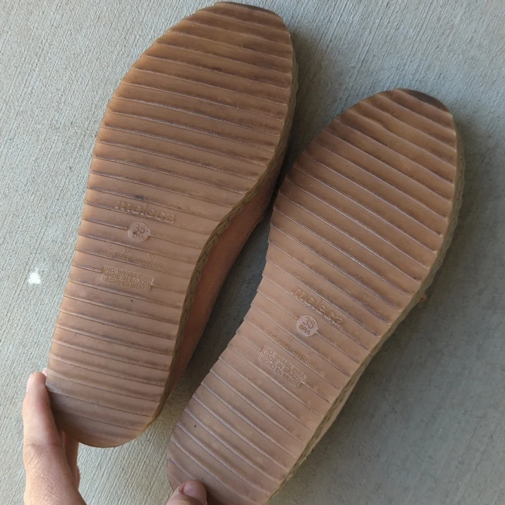 Moleca Pink Slip On Brazillian Round Toe‎ Flats Shoes 6